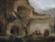 Hubert Robert Washerwomen in the Ruins of the Colosseum USA oil painting artist